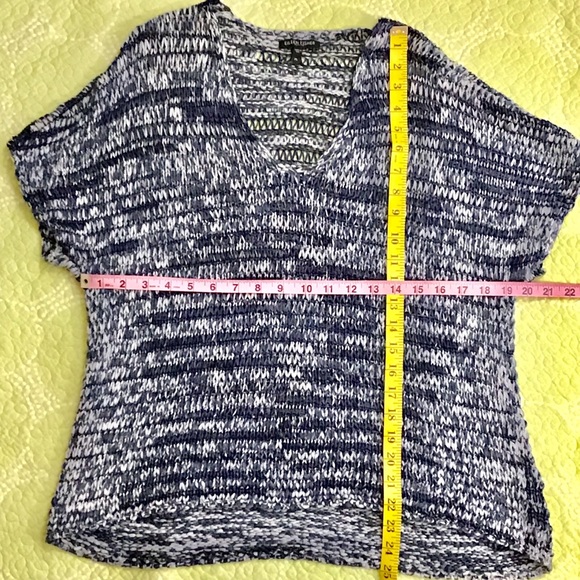 Eileen Fisher vneck sweater in shades of blue - Picture 4 of 5